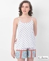 Shop Print Me Pretty Cami Top & Shorts Set In White  Cotton Rich-Front