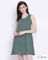 Shop Print Me Pretty Short Night Dress In Teal Green-Front