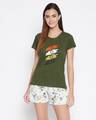 Shop Print Me Pretty Shorts & Printed T Shirt Set-Front
