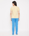 Shop Print Me Pretty Top & Pyjama In Beige & Light Blue   100% Cotton-Design