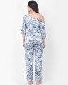 Shop Print Me Pretty Top & Pyjama In Blue  Satin-Design