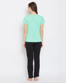 Shop Print Me Pretty Top & Pyjama Set Green & Black-Design