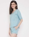 Shop Print Me Pretty Top & Shorts In Light Blue   100% Cotton-Design