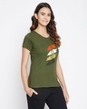 Shop Printed Sleep T Shirt In Olive Green  Cotton-Design