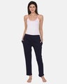 Shop Pyjamas With Elastic Waistband In Navy   Cotton Rich-Full