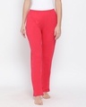 Shop Pyjamas With Elastic Waistband In Pink   Cotton Rich-Front