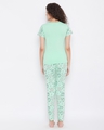 Shop Quirky Print Top & Pyjama Set In Mint Green   100% Cotton-Full