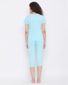 Shop Quirky Text Top & Capri Set In Light Blue  100% Cotton-Full
