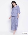 Shop Rayon Polka Printed Top & Pyjama Set-Front