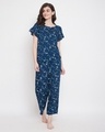 Shop Women's Blue All Over Printed Co-ordinates-Front