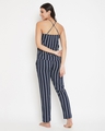 Shop Rayon Stripes Printed Cami Top & Jacket Pyjama Set-Full