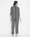 Shop Sassy Stripes Button Me Up Shirt & Pyjama In Black-Design