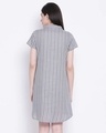 Shop Sassy Stripes Button Me Up Short Night Dress In Grey-Design