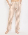 Shop Sassy Stripes Pyjamas In Beige-Front