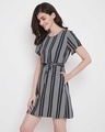 Shop Sassy Stripes Short Night Dress In Black   Rayon-Design
