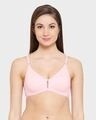Shop Smoothie Non Padded Non Wired Full Coverage Bra In Baby Pink   Cotton Rich-Front