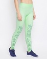 Shop Snug Fit Active Ankle Length Printed Tights In Mint Green-Design