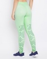 Shop Snug Fit Active Ankle Length Printed Tights In Mint Green-Full
