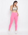 Shop Snug Fit Active Ankle Length Tights In Baby Pink-Full