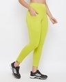 Shop Snug Fit Active Ankle Length Tights In Lime Green-Design