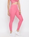 Shop Snug Fit Active Ankle Length Tights In Pink-Design