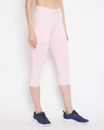 Shop Women's Snug Fit Active Capri In Baby Pink   Cotton Rich-Design