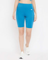 Shop Women's Snug Fit Active High Rise Shorts In Light Blue-Front