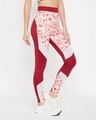 Shop Women's Red Snug Fit Ankle-Length Printed Active Tights-Design