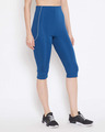 Shop Women's Snug Fit Mid Rise Active Capri In Cobalt Blue-Design