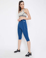 Shop Women's Snug Fit Mid Rise Active Capri In Cobalt Blue