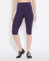 Shop Women's Snug Fit Mid Rise Active Capri In Dark Purple-Front