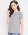 Shop Solid Sleep T-Shirt in Light Grey - Cotton Rich-Full
