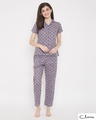 Shop Star Print Button Me Up Shirt & Pyjama Set-Front