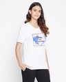 Shop Women's White Printed Round Neck T-shirt-Design