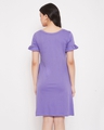 Shop Text & Heart Print Short Night Dress In Light Purple   100% Cotton-Design