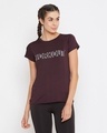 Shop Text Print Activewear T Shirt In Dark Purple-Front