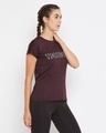 Shop Text Print Activewear T Shirt In Dark Purple-Design