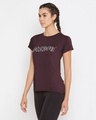 Shop Text Print Activewear T Shirt In Dark Purple-Full