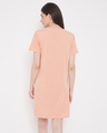 Shop Text Print Short Night Dress In Peach   100% Cotton-Design