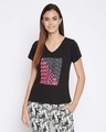 Shop Text Print Sleep T Shirt In Black   Cotton-Front