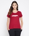 Shop Text Print Sleep T Shirt In Maroon   Cotton-Front
