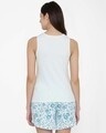 Shop Text Print Top & Floral Print Shorts Set In Light Blue  100% Cotton-Design