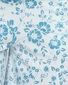 Shop Text Print Top & Floral Print Shorts Set In Light Blue  100% Cotton