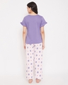 Shop Text Print Top & Pretty Florals Pyjama In Purple & Baby Pink-Design