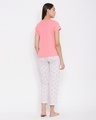 Shop Unicorn Top & Pyjama Set In Coral Pink  Cotton-Full