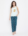Shop We Bare Bears Top & Pyjama In Blue  100% Cotton-Front