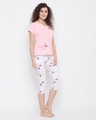 Shop Wild At Heart Top & Capri Set In Pink & White  100% Cotton-Design
