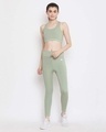 Shop Women's Activewear Ankle Length Tights In Sage Green