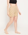Shop Women's Beige All Over Bird Printed Boxer Shorts-Design