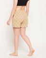 Shop Women's Beige All Over Bird Printed Boxer Shorts-Full